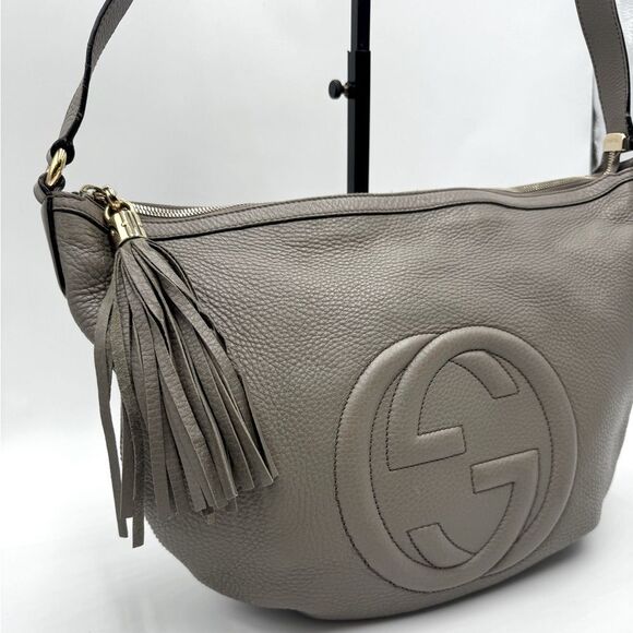 Auth Gucci Gray SoHo Large Messenger Hobo Bag - Picture 10 of 16